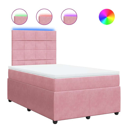 Giroletto a Molle con Materasso Rosa 120x200 cm in Velluto | homemem39
