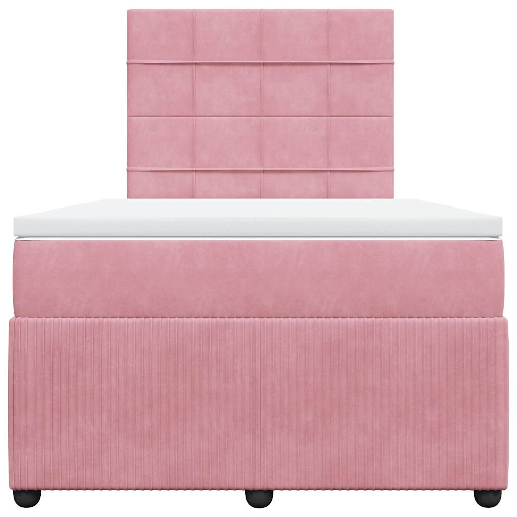 Giroletto a Molle con Materasso Rosa 120x200 cm in Velluto | homemem39