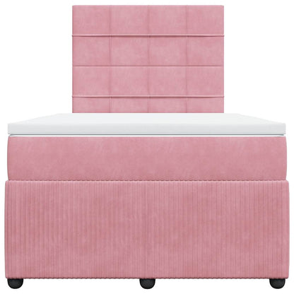 Giroletto a Molle con Materasso Rosa 120x200 cm in Velluto | homemem39