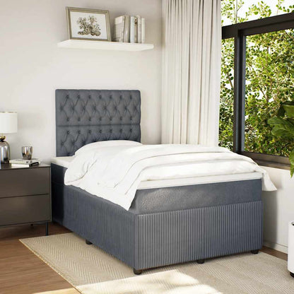 Giroletto a Molle con Materasso Grigio Scuro 120x200 cm Velluto | homemem39