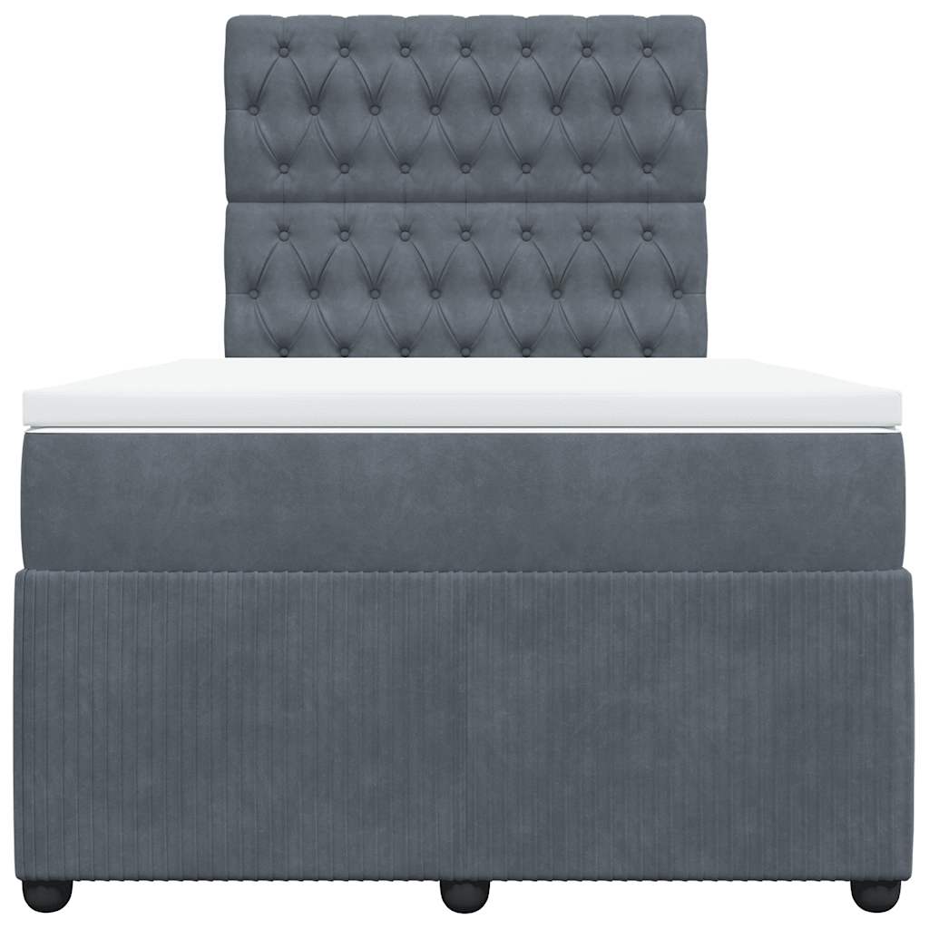 Giroletto a Molle con Materasso Grigio Scuro 120x200 cm Velluto | homemem39