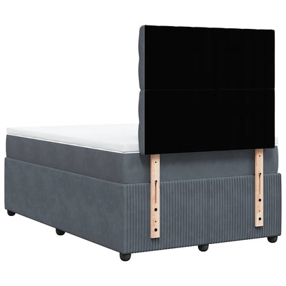 Giroletto a Molle con Materasso Grigio Scuro 120x200 cm Velluto | homemem39