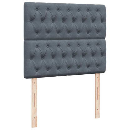 Giroletto a Molle con Materasso Grigio Scuro 120x200 cm Velluto | homemem39