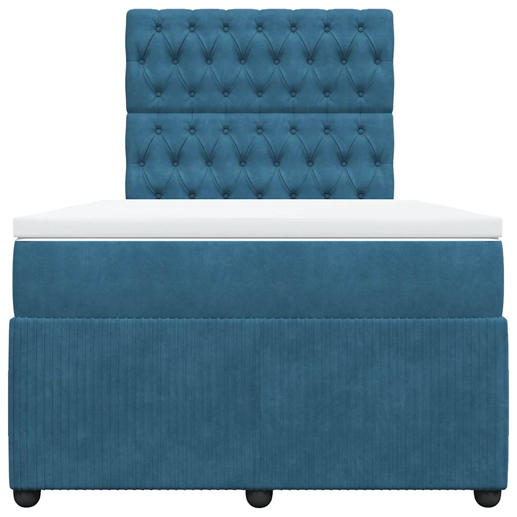 Giroletto a Molle con Materasso Blu 120x200 cm in Velluto - homemem39