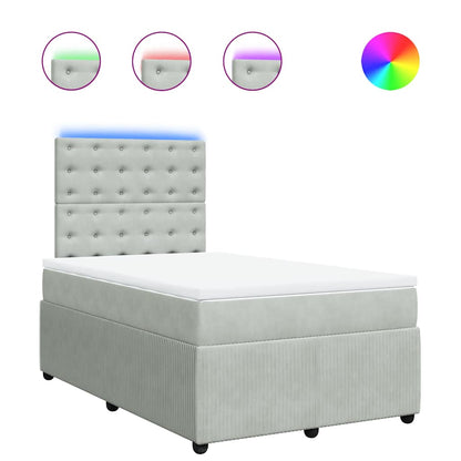Giroletto a Molle con Materasso Grigio Chiaro 120x200cm Velluto | homemem39
