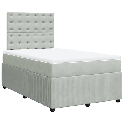 Giroletto a Molle con Materasso Grigio Chiaro 120x200cm Velluto | homemem39