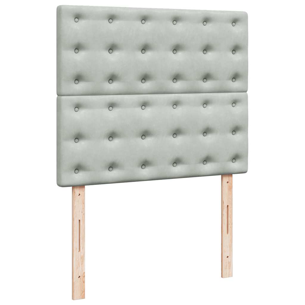 Giroletto a Molle con Materasso Grigio Chiaro 120x200cm Velluto | homemem39