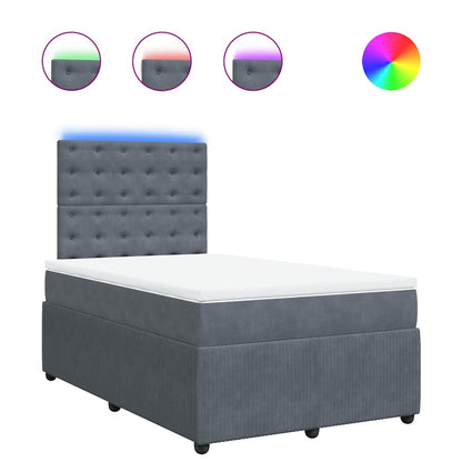Giroletto a Molle con Materasso Grigio Scuro 120x200 cm Velluto | homemem39