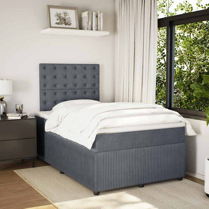 Giroletto a Molle con Materasso Grigio Scuro 120x200 cm Velluto | homemem39