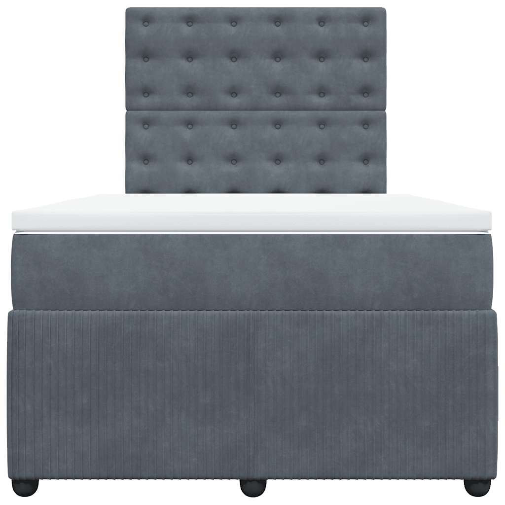 Giroletto a Molle con Materasso Grigio Scuro 120x200 cm Velluto | homemem39