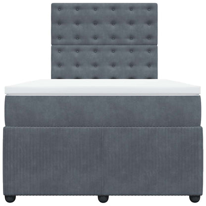 Giroletto a Molle con Materasso Grigio Scuro 120x200 cm Velluto | homemem39