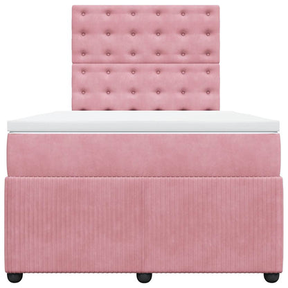 Giroletto a Molle con Materasso Rosa 120x200 cm in Velluto | homemem39
