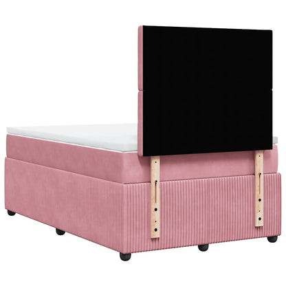 Giroletto a Molle con Materasso Rosa 120x200 cm in Velluto | homemem39