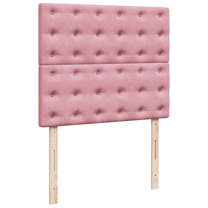 Giroletto a Molle con Materasso Rosa 120x200 cm in Velluto | homemem39
