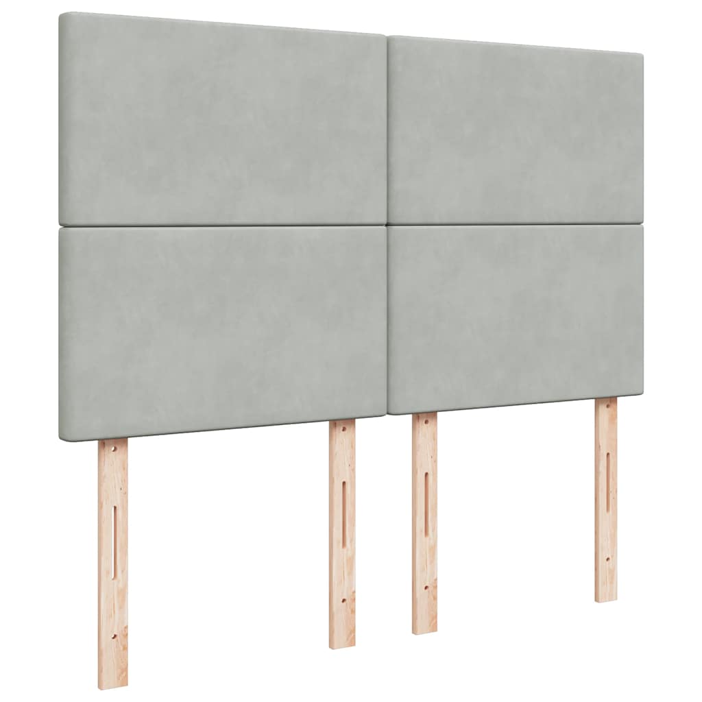 Giroletto a Molle con Materasso Grigio Chiaro 140x190cm Velluto - homemem39