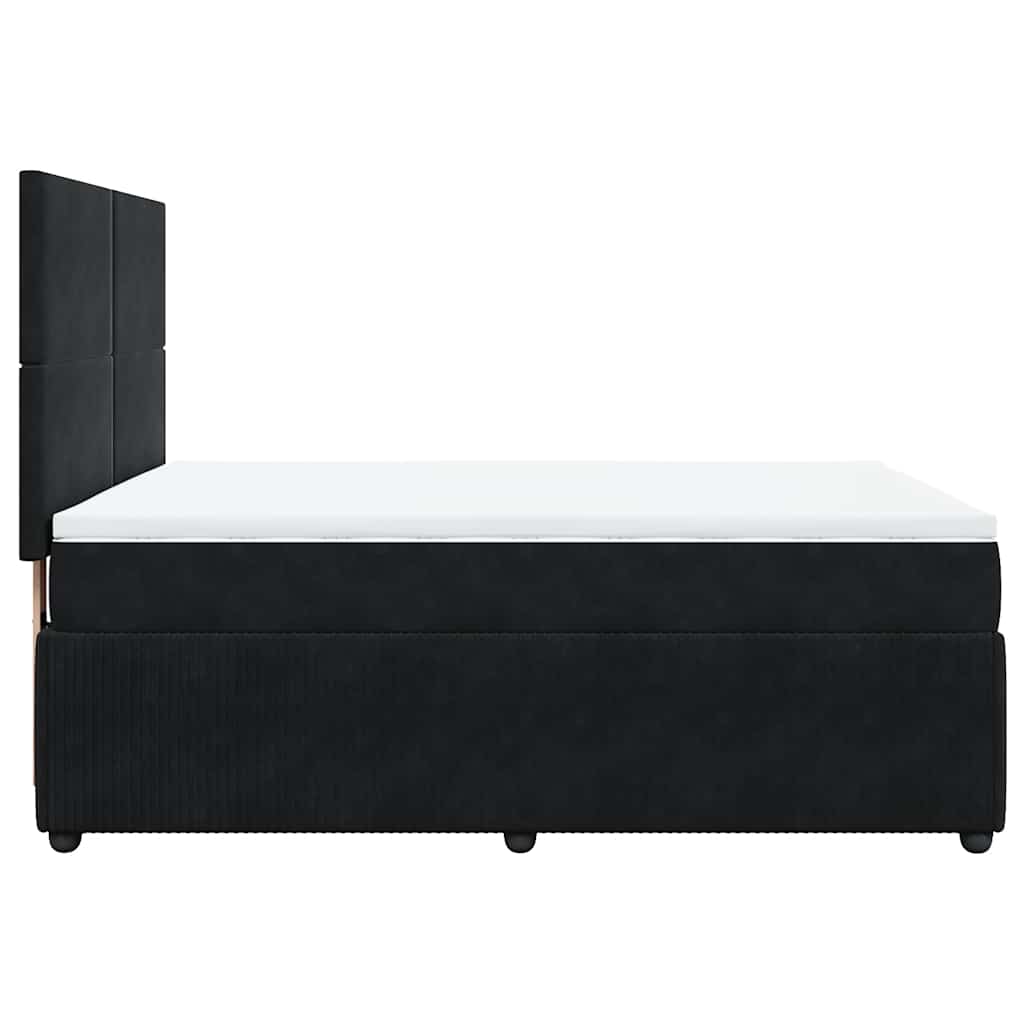 Giroletto a Molle con Materasso Nero 140x190 cm in Velluto | homemem39