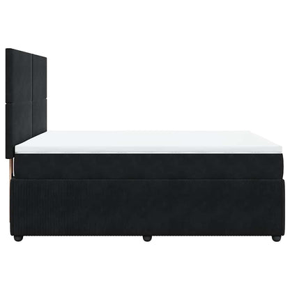 Giroletto a Molle con Materasso Nero 140x190 cm in Velluto | homemem39