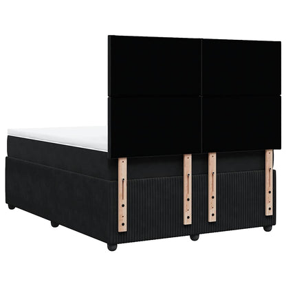 Giroletto a Molle con Materasso Nero 140x190 cm in Velluto | homemem39