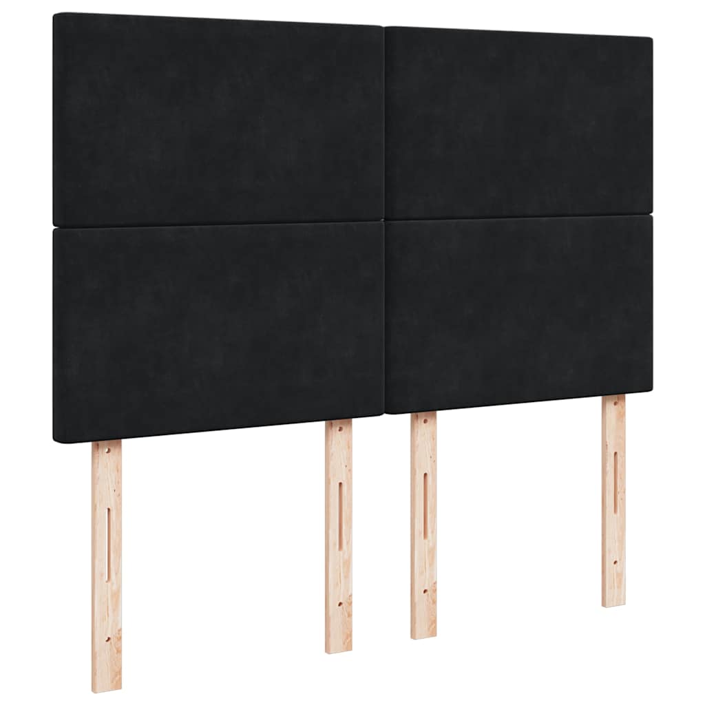 Giroletto a Molle con Materasso Nero 140x190 cm in Velluto | homemem39