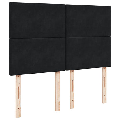 Giroletto a Molle con Materasso Nero 140x190 cm in Velluto | homemem39