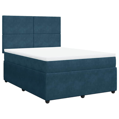 Giroletto a Molle con Materasso Blu 140x190 cm in Velluto | homemem39