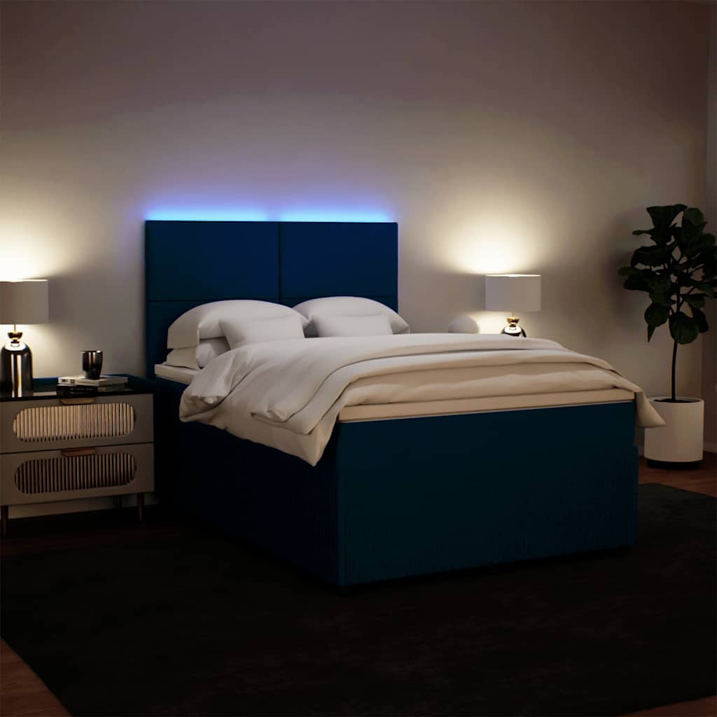 Giroletto a Molle con Materasso Blu 140x190 cm in Velluto | homemem39