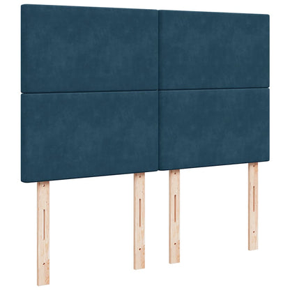 Giroletto a Molle con Materasso Blu 140x190 cm in Velluto | homemem39