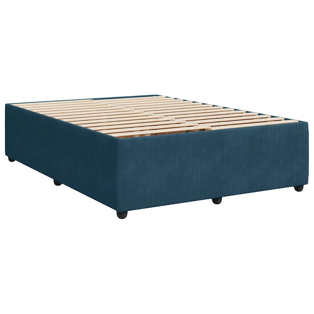 Giroletto a Molle con Materasso Blu 140x190 cm in Velluto | homemem39
