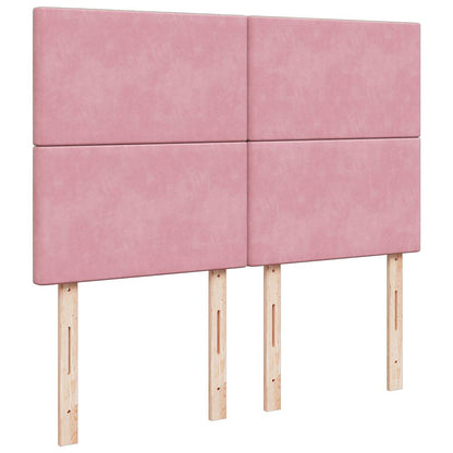Giroletto a Molle con Materasso Rosa 140x190 cm in Velluto | homemem39