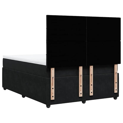 Giroletto a Molle con Materasso Nero 140x190 cm in Velluto | homemem39