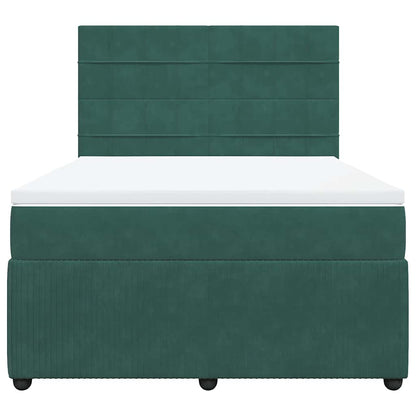 Giroletto a Molle con Materasso Verde Scuro 140x190 cm Velluto - homemem39