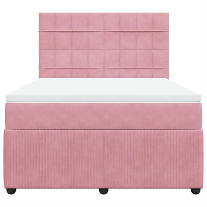 Giroletto a Molle con Materasso Rosa 140x190 cm in Velluto | homemem39
