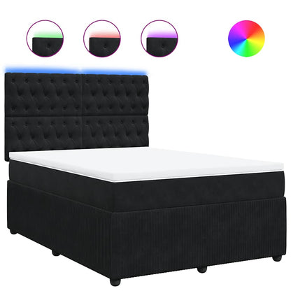Giroletto a Molle con Materasso Nero 140x190 cm in Velluto | homemem39