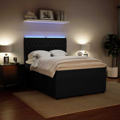 Giroletto a Molle con Materasso Nero 140x190 cm in Velluto | homemem39