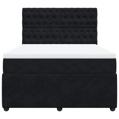 Giroletto a Molle con Materasso Nero 140x190 cm in Velluto | homemem39