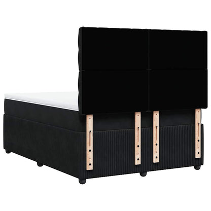 Giroletto a Molle con Materasso Nero 140x190 cm in Velluto | homemem39