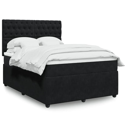 Giroletto a Molle con Materasso Nero 140x190 cm in Velluto | homemem39
