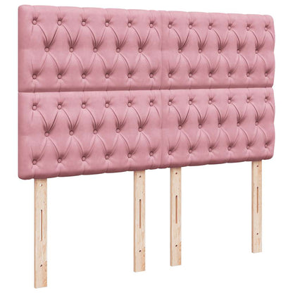 Giroletto a Molle con Materasso Rosa 140x190 cm in Velluto | homemem39