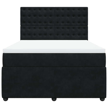 Giroletto a Molle con Materasso Nero 140x190 cm in Velluto