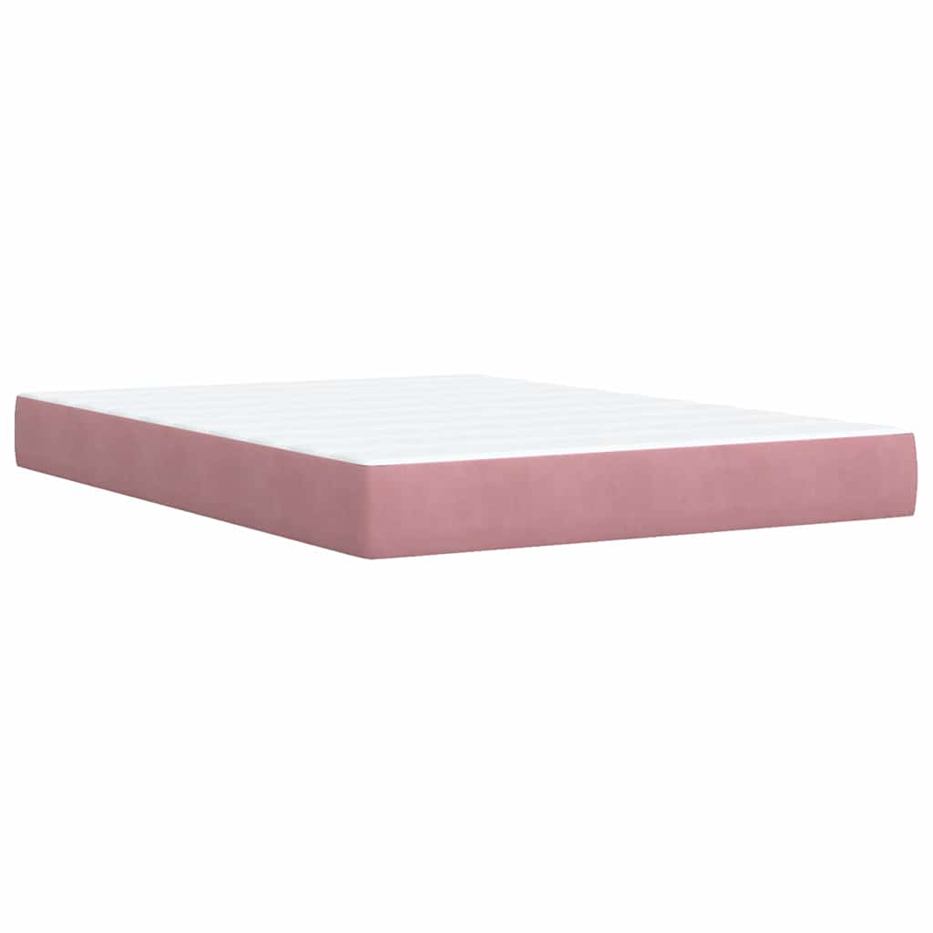 Giroletto a Molle con Materasso Rosa 140x190 cm in Velluto | homemem39