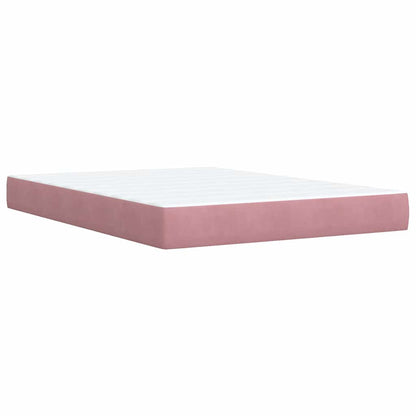 Giroletto a Molle con Materasso Rosa 140x190 cm in Velluto | homemem39