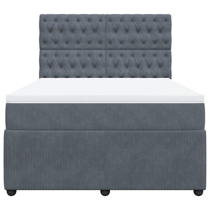 Giroletto a Molle con Materasso Grigio Scuro 140x200 cm Velluto | homemem39