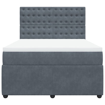 Giroletto a Molle con Materasso Grigio Scuro 140x200 cm Velluto | homemem39