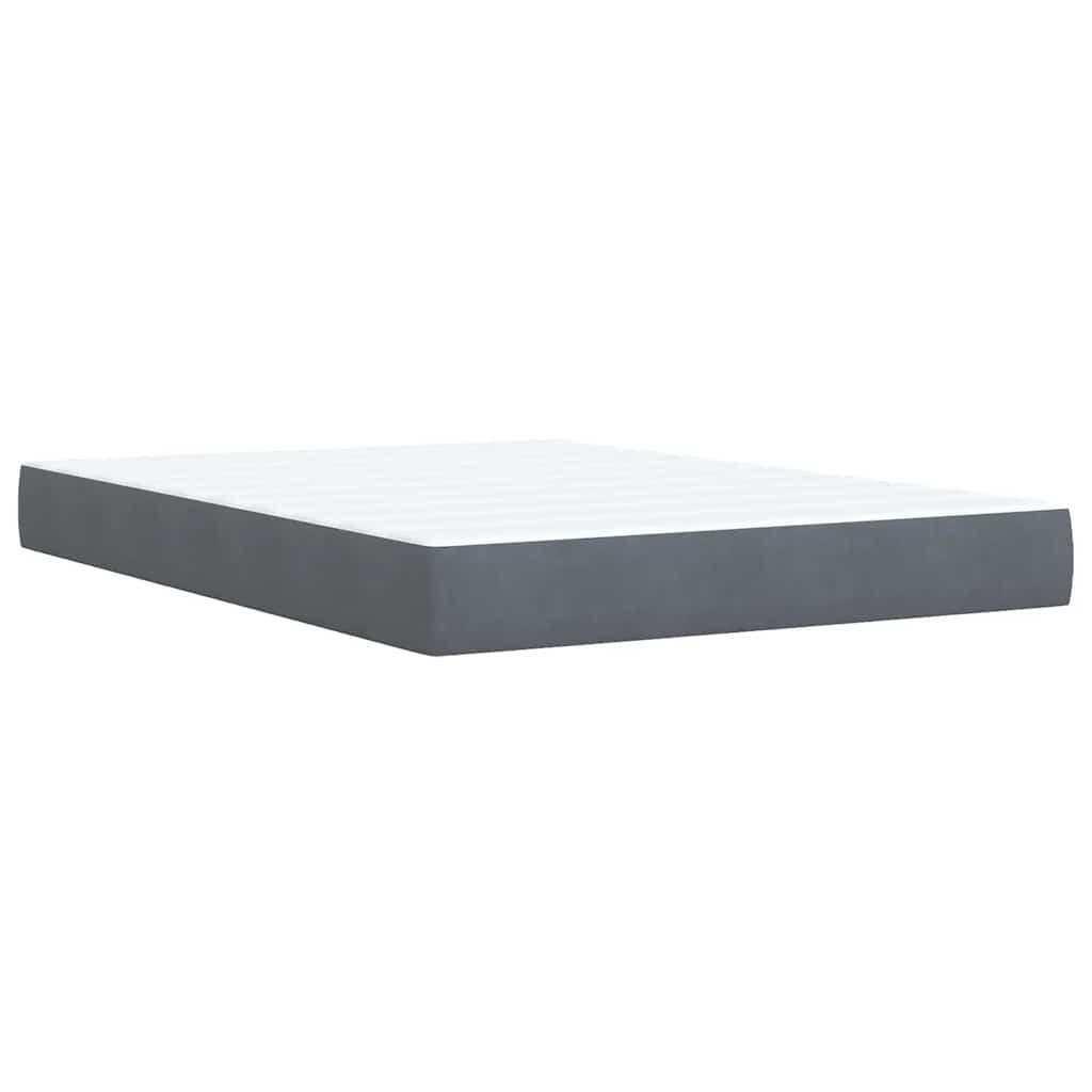 Giroletto a Molle con Materasso Grigio Scuro 140x200 cm Velluto | homemem39