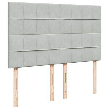 Giroletto a Molle con Materasso Grigio Chiaro 160x200cm Velluto