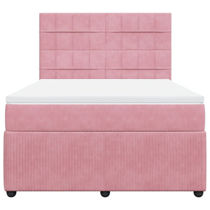 Giroletto a Molle con Materasso Rosa 160x200 cm in Velluto