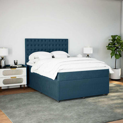 Giroletto a Molle con Materasso Blu 160x200 cm in Velluto