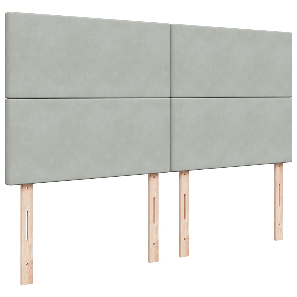 Giroletto a Molle con Materasso Grigio Chiaro 180x200cm Velluto - homemem39