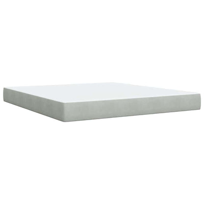 Giroletto a Molle con Materasso Grigio Chiaro 180x200cm Velluto