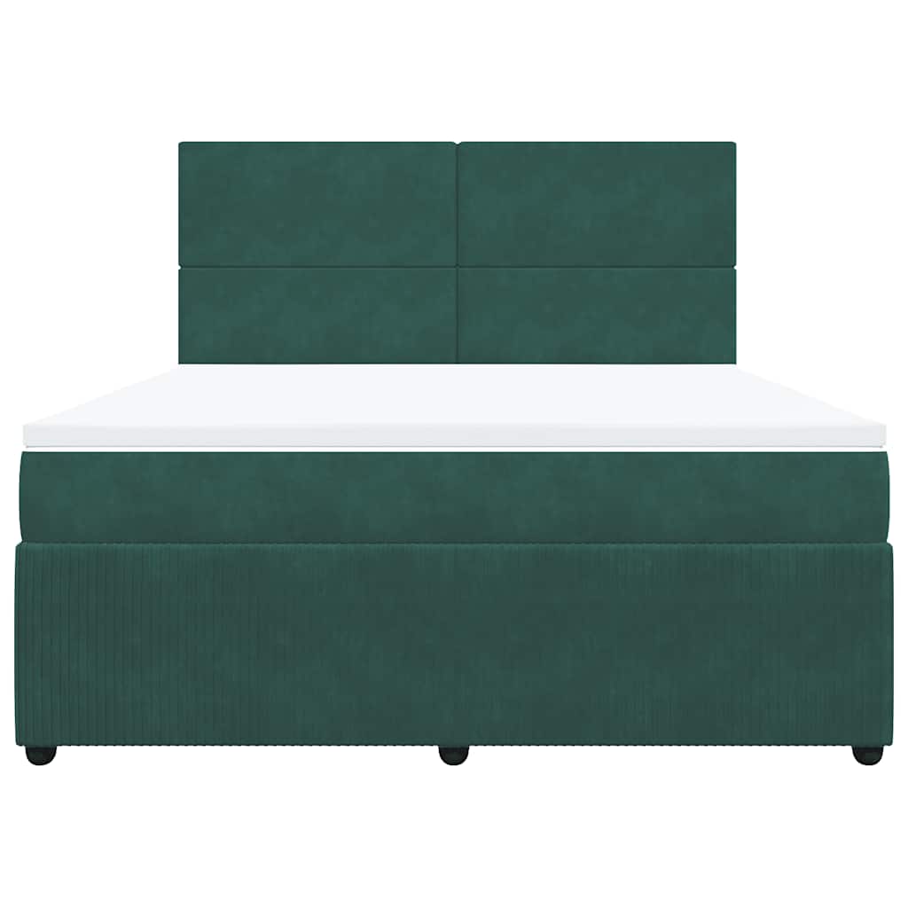 Giroletto a Molle con Materasso Verde Scuro 180x200 cm Velluto - homemem39